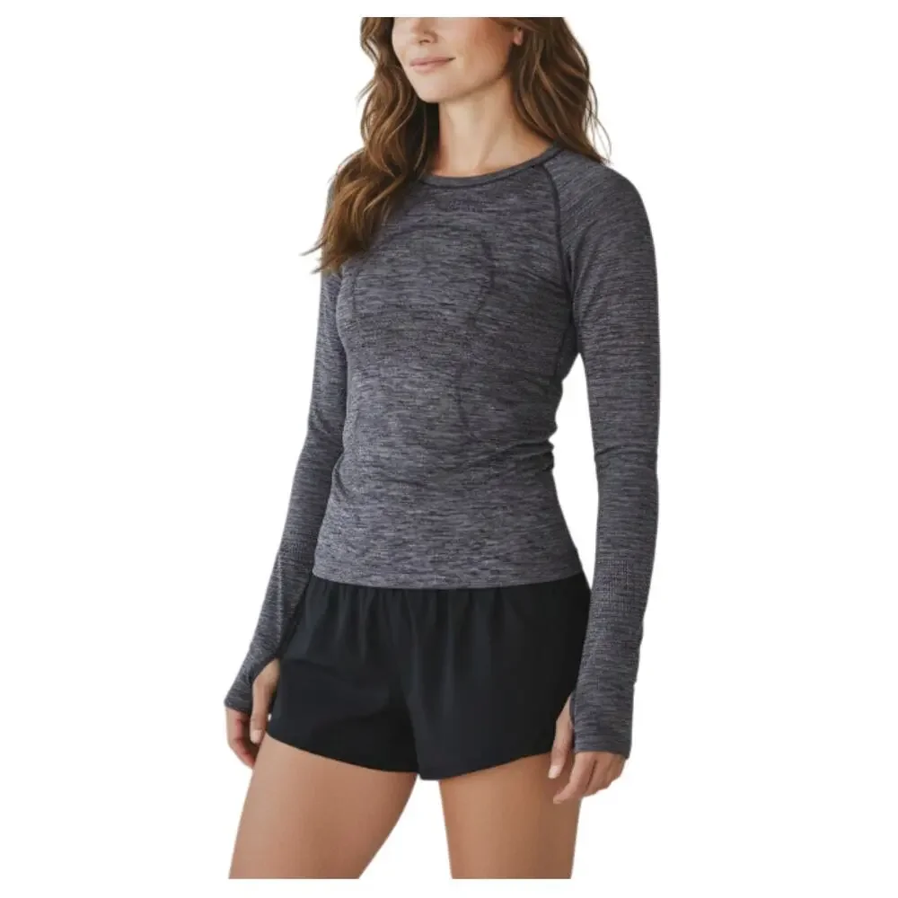 LULULEMON Swiftly Tech Long Sleeve Crew Top Sz 6 Burgundy Running Yoga Everyday
